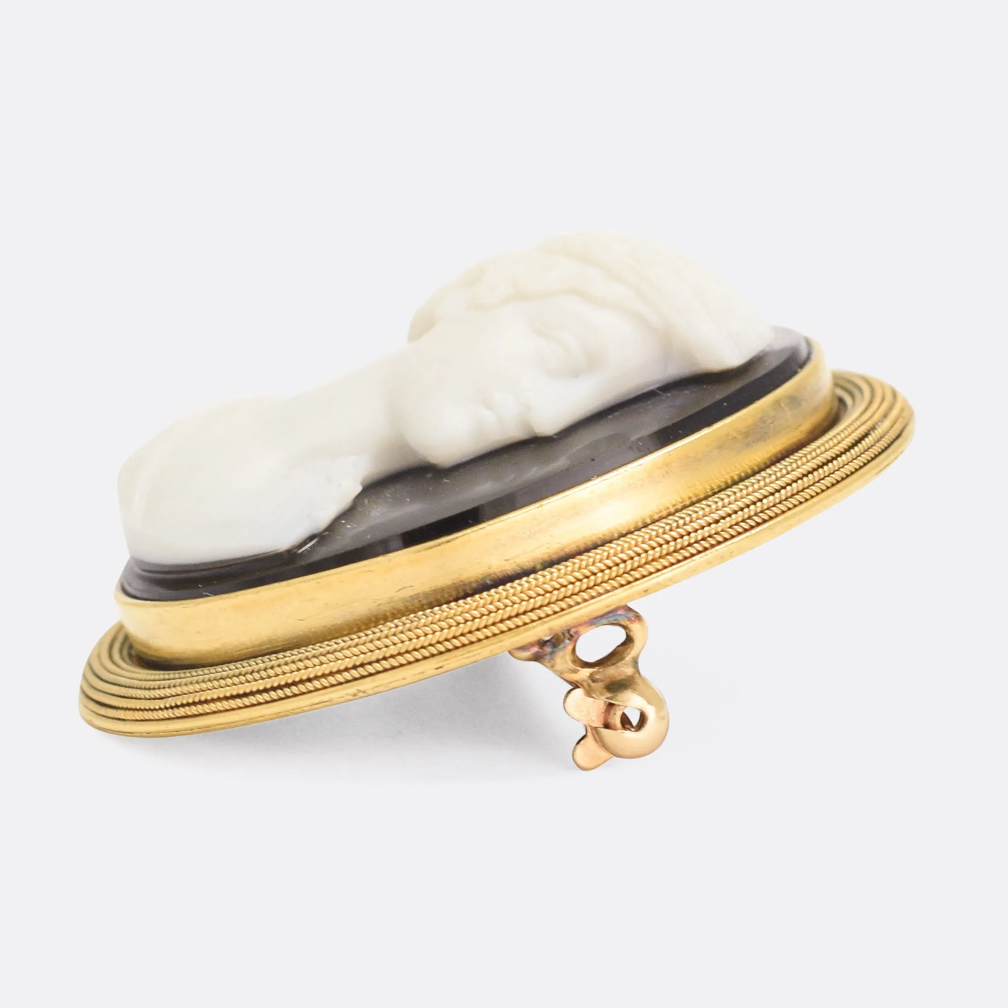 Georgian Onyx "Demeter" Cameo Brooch
