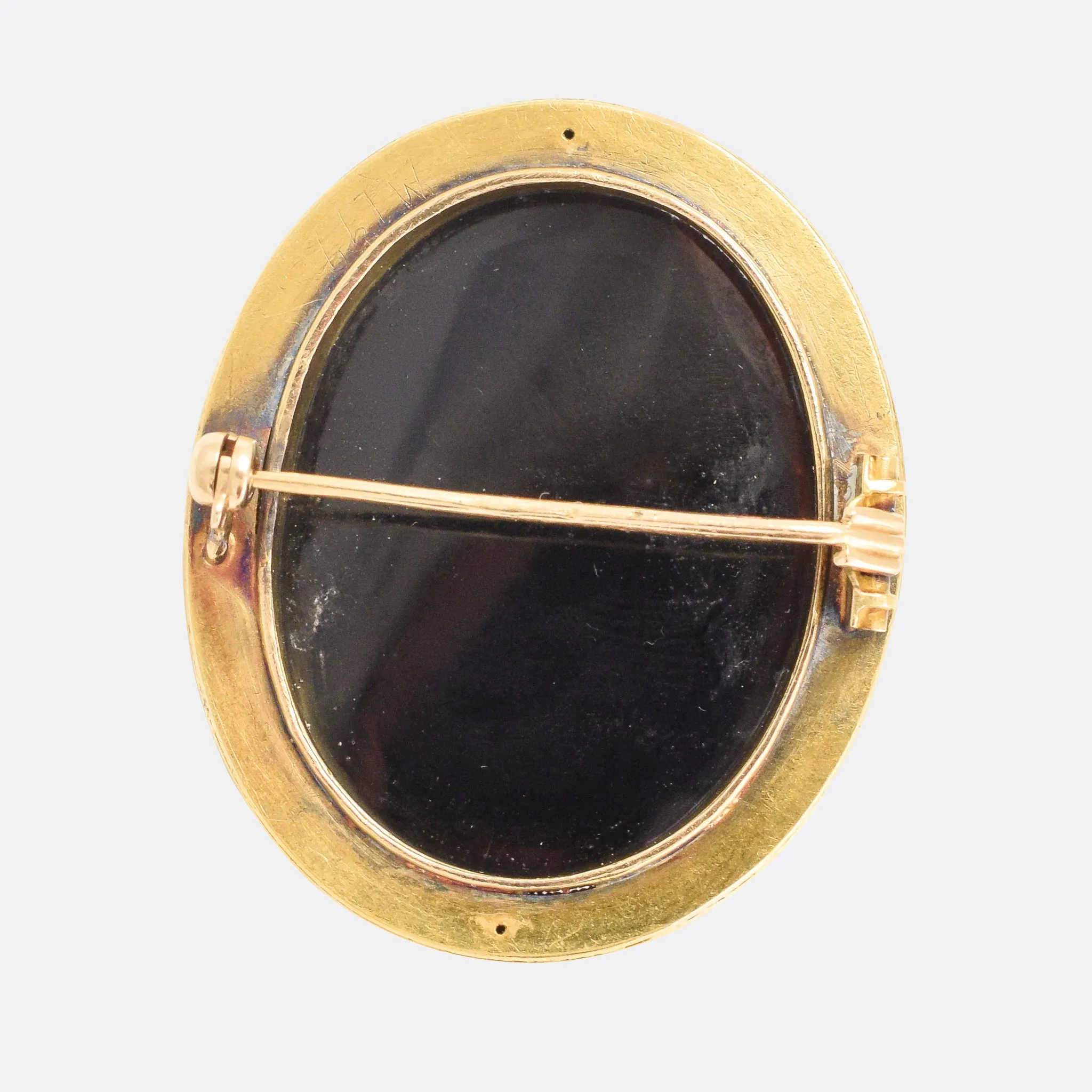 Georgian Onyx "Demeter" Cameo Brooch