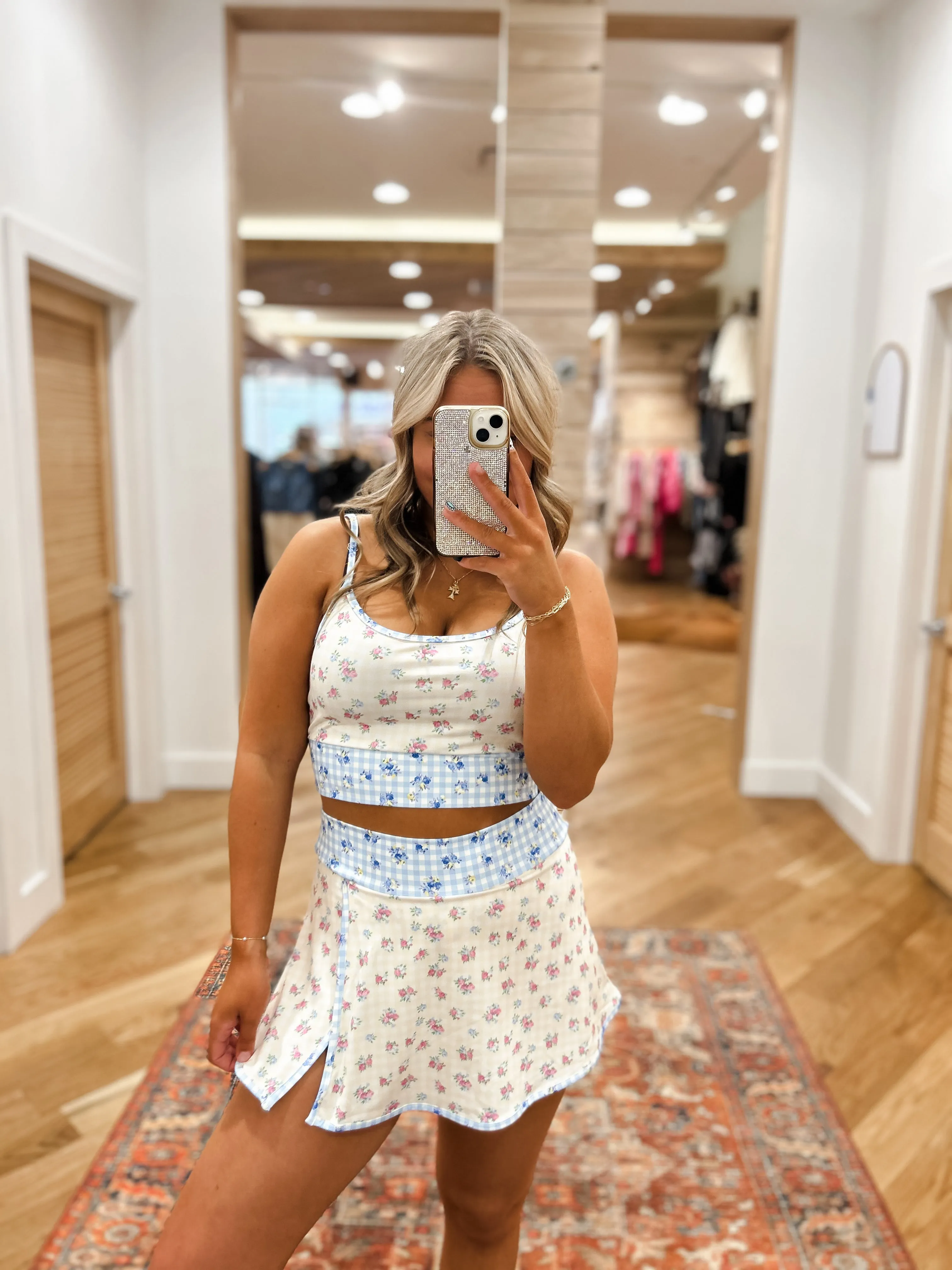 Gingham Blossom Skirt