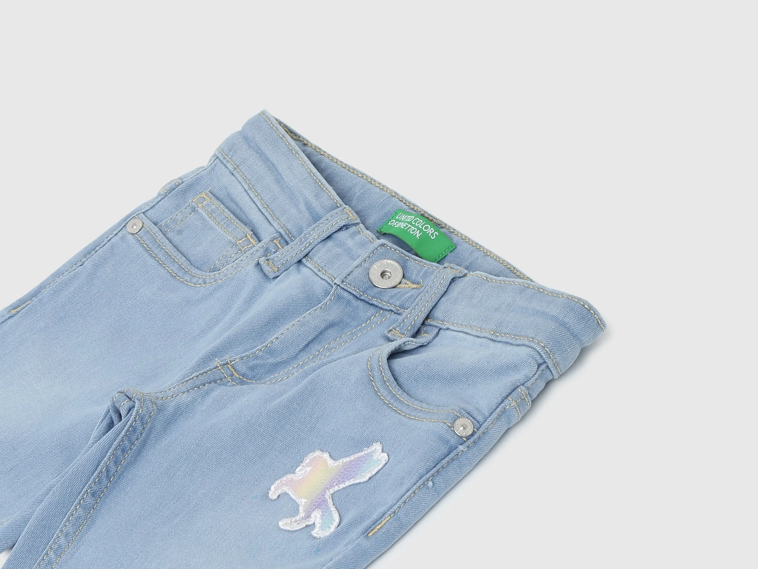 Girls Applique Slim Fit Jeans