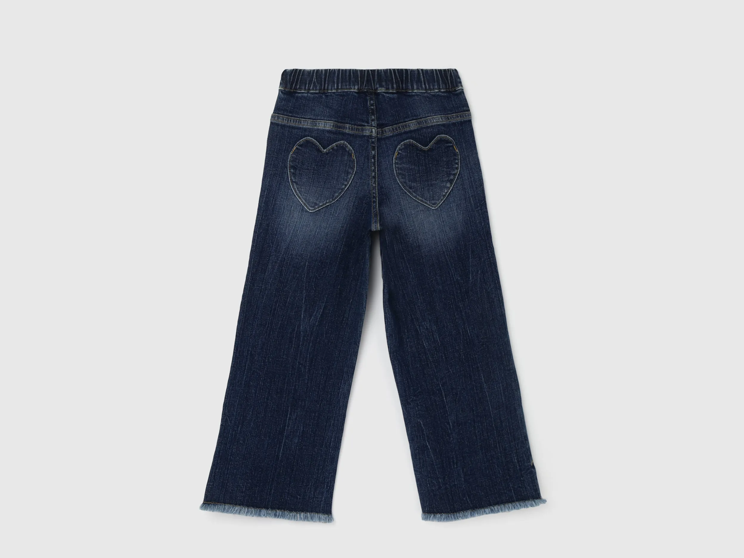 Girl's Solid Wide Leg Jeans