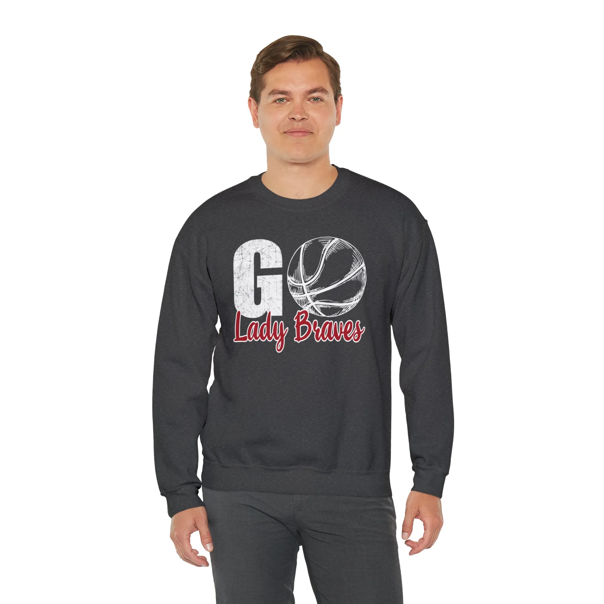 Go Lady Braves Basketball Unisex Heavy Blend™ Crewneck Sweatshirt