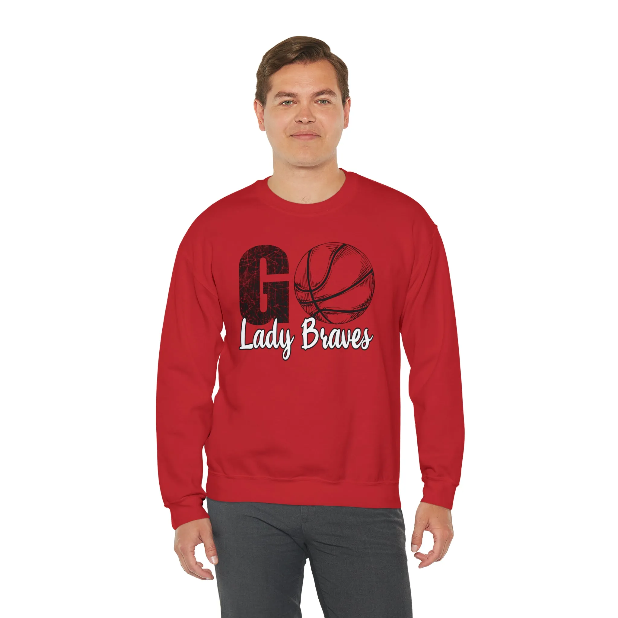 Go Lady Braves Basketball Unisex Heavy Blend™ Crewneck Sweatshirt