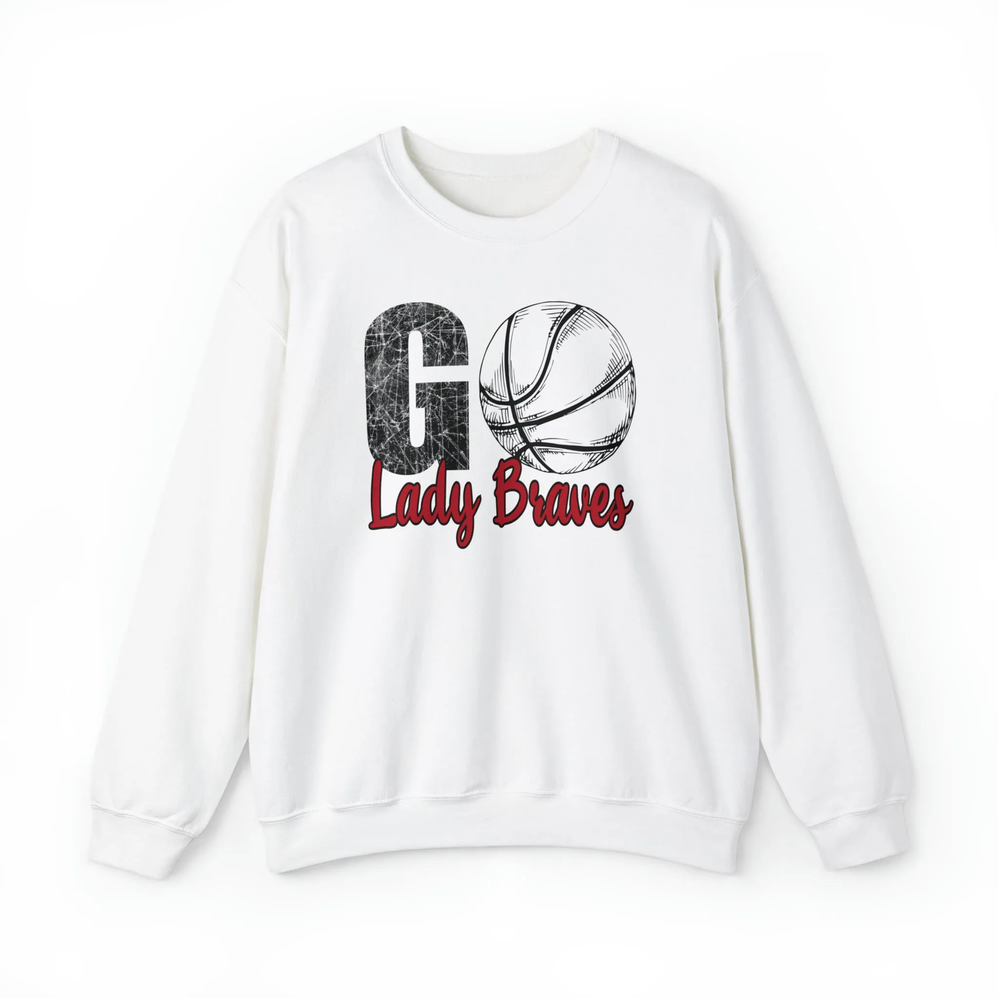 Go Lady Braves Basketball Unisex Heavy Blend™ Crewneck Sweatshirt