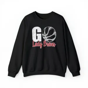 Go Lady Braves Basketball Unisex Heavy Blend™ Crewneck Sweatshirt