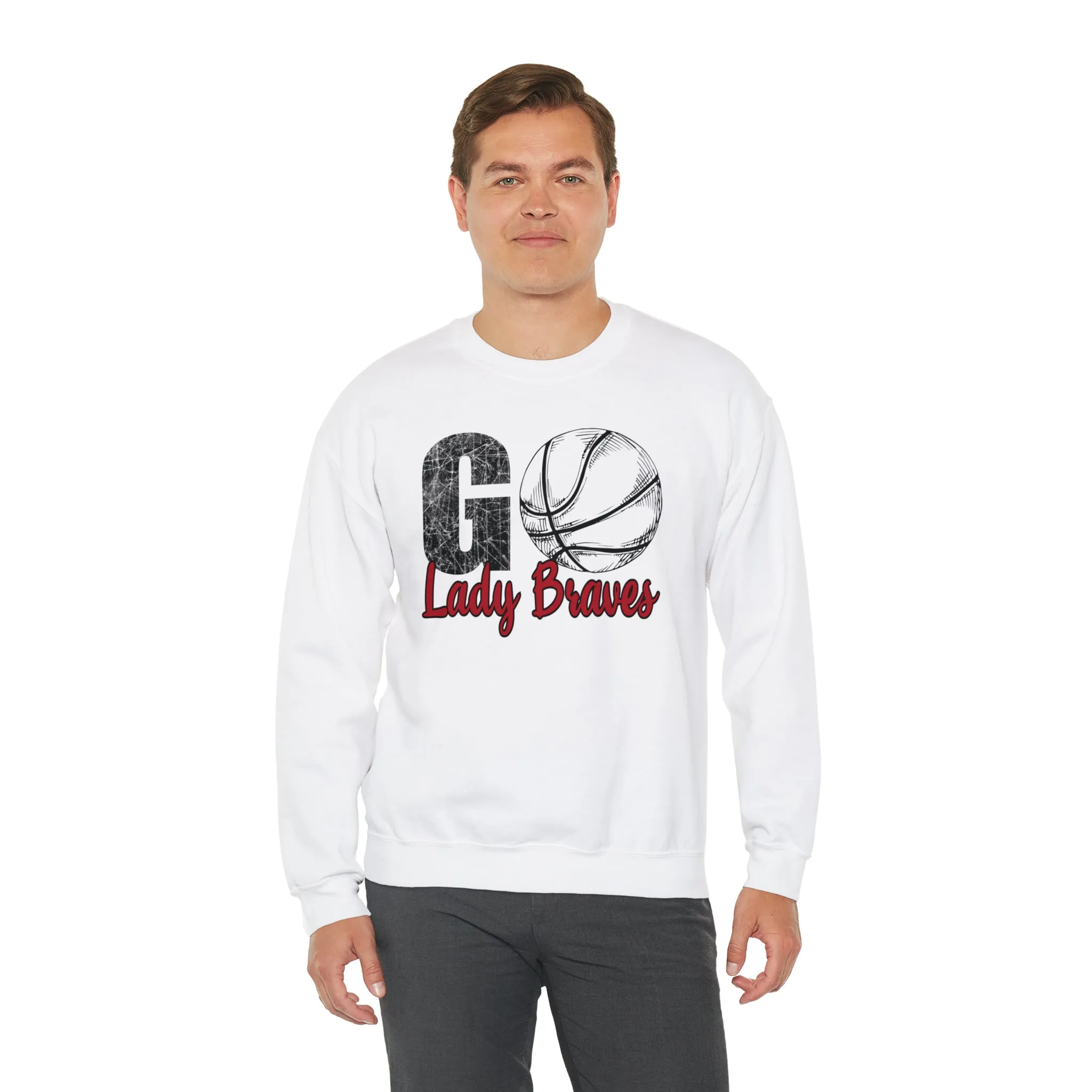 Go Lady Braves Basketball Unisex Heavy Blend™ Crewneck Sweatshirt