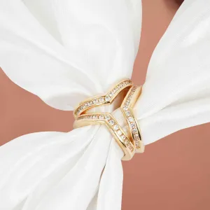 Gold Crystal Studded Brooch