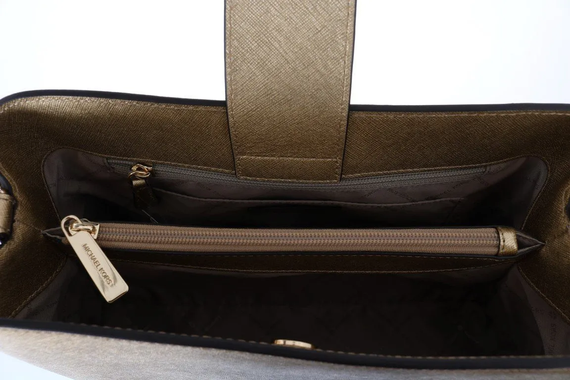 Gold SOFIA Leather Satchel Bag