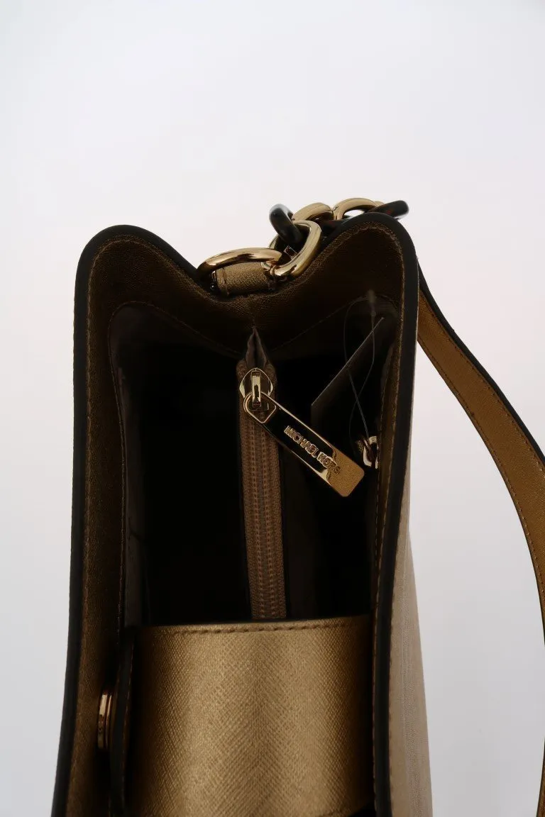 Gold SOFIA Leather Satchel Bag