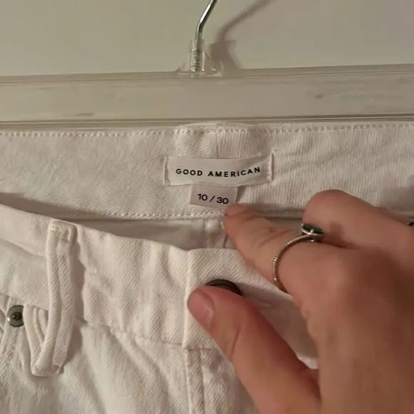 GOOD AMERICAN Good Classic High Waist Slim Jeans White
