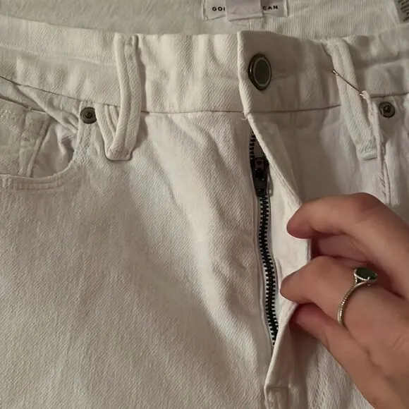 GOOD AMERICAN Good Classic High Waist Slim Jeans White