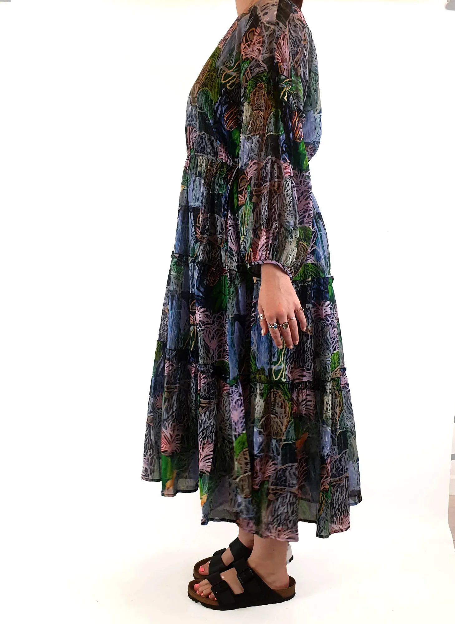 Gorman painterly maxi dress with slip size 12