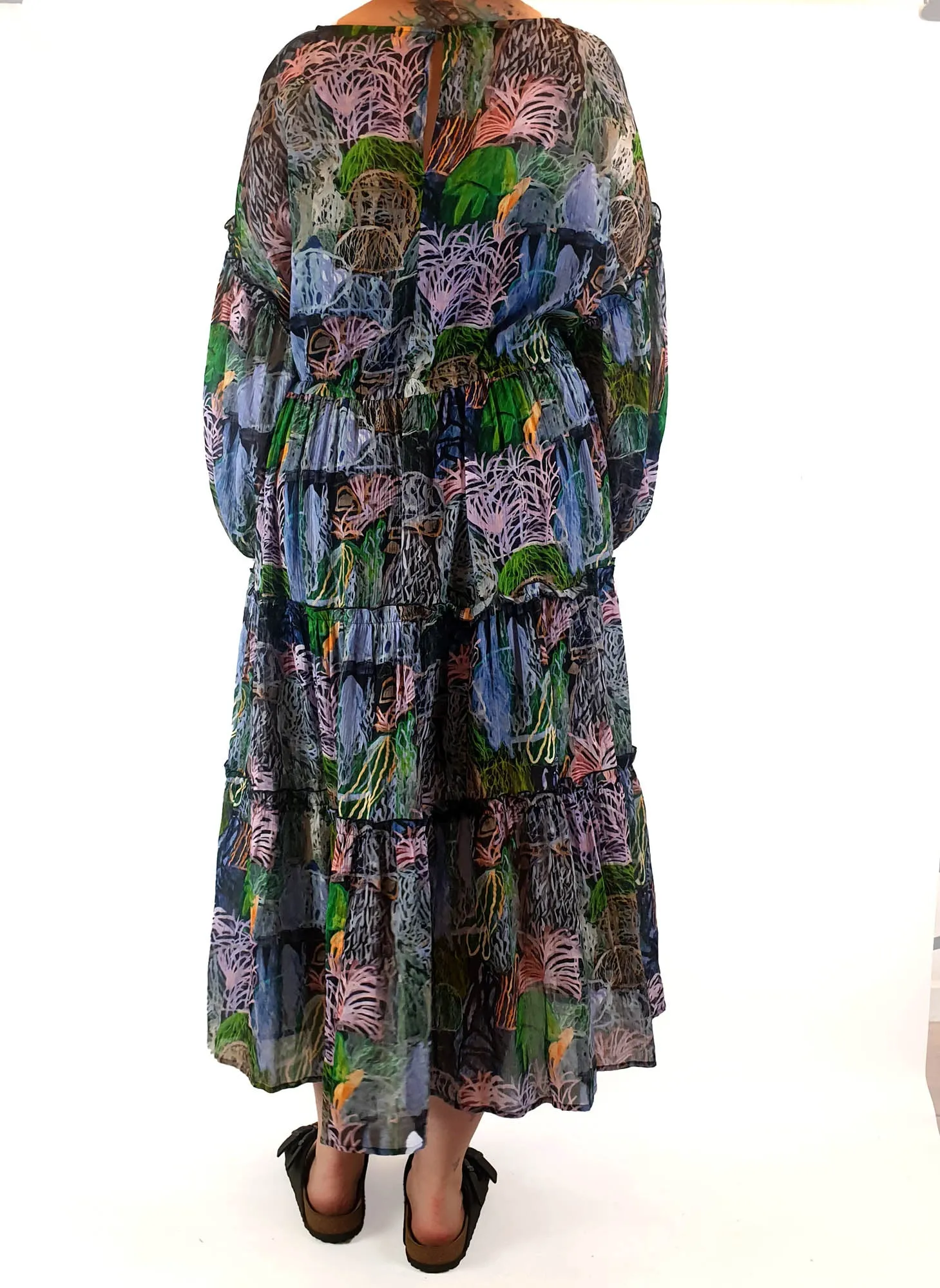 Gorman painterly maxi dress with slip size 12