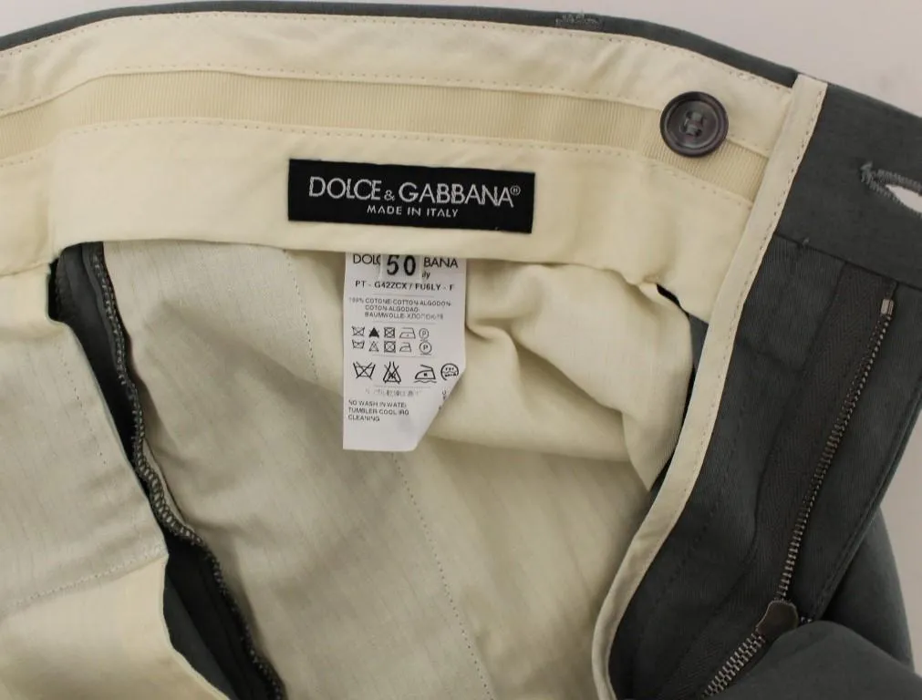 Gray Cotton Slim fit Pants Chinos