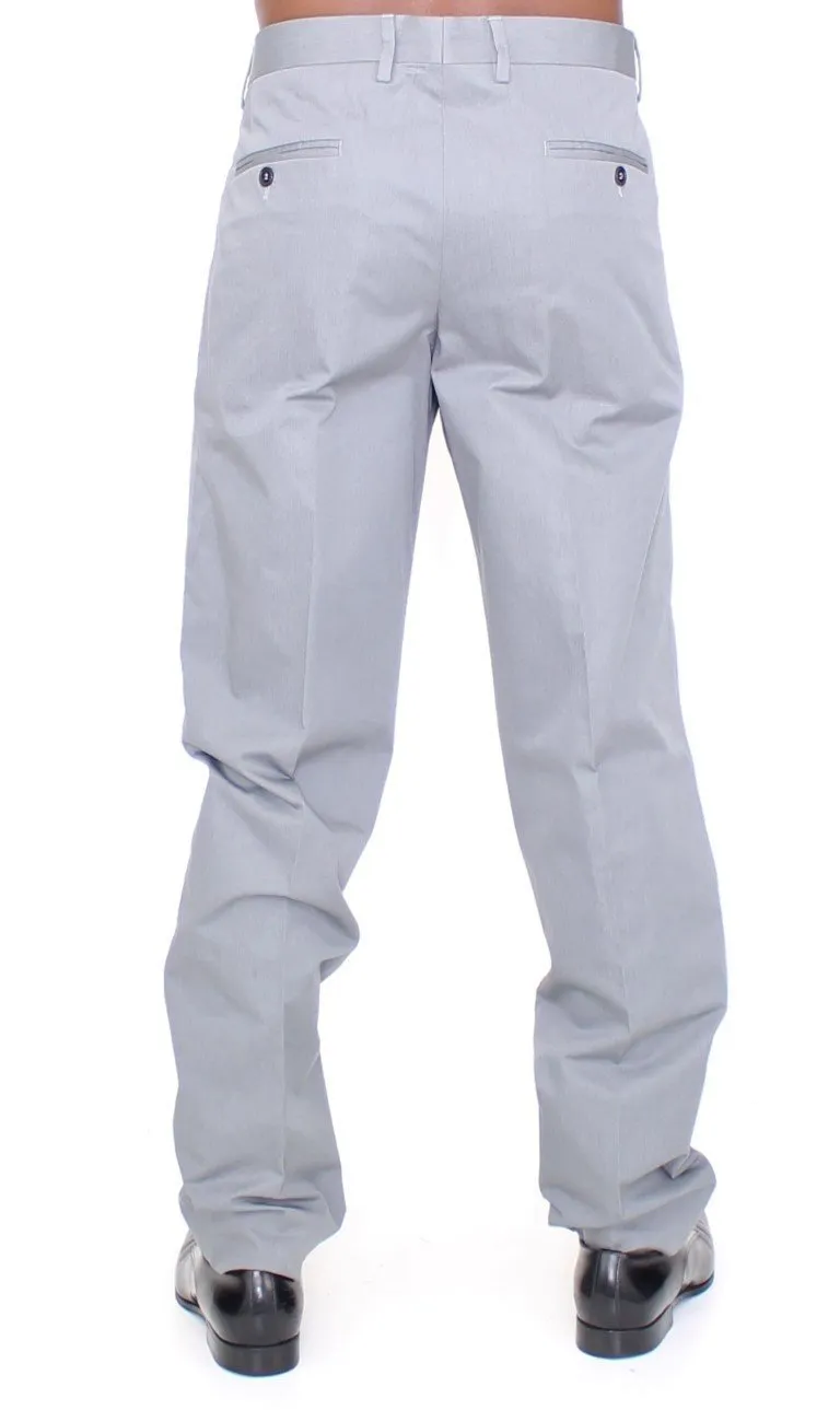 Gray Cotton Slim fit Pants Chinos