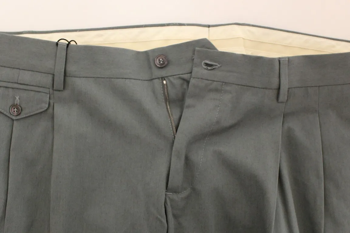 Gray Cotton Slim fit Pants Chinos