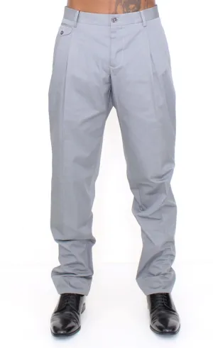 Gray Cotton Slim fit Pants Chinos