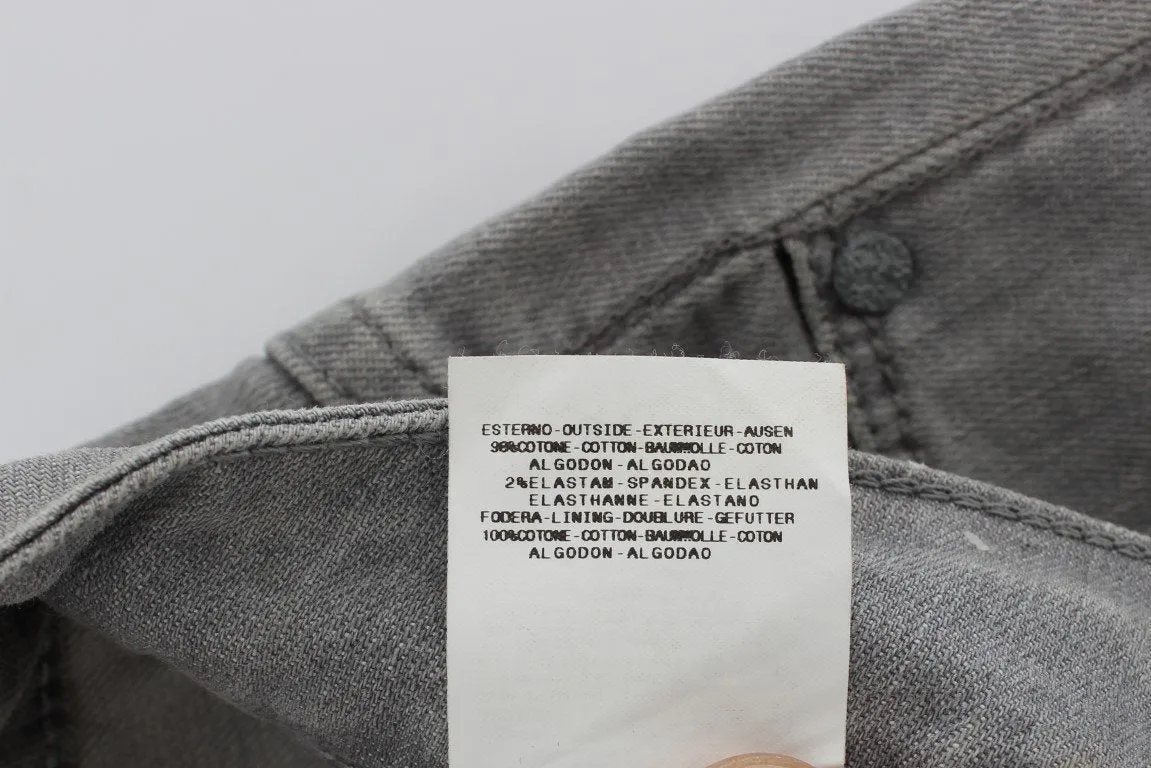 Gray Wash Denim Cotton Stretch Slim Fit Jeans