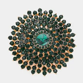 Green Crystal Brooches