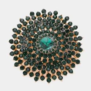 Green Crystal Brooches