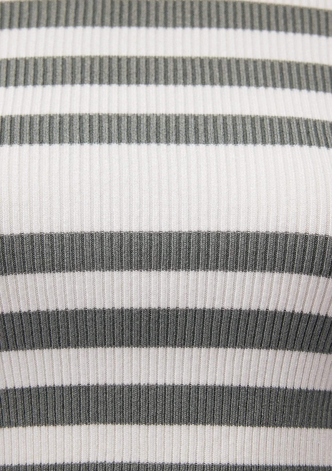 Grey Striped Crewneck Sweater