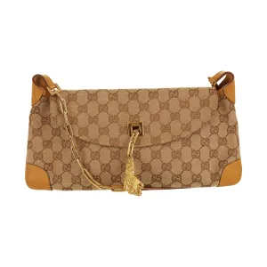 Gucci Brown Logo Chain Shoulder Bag