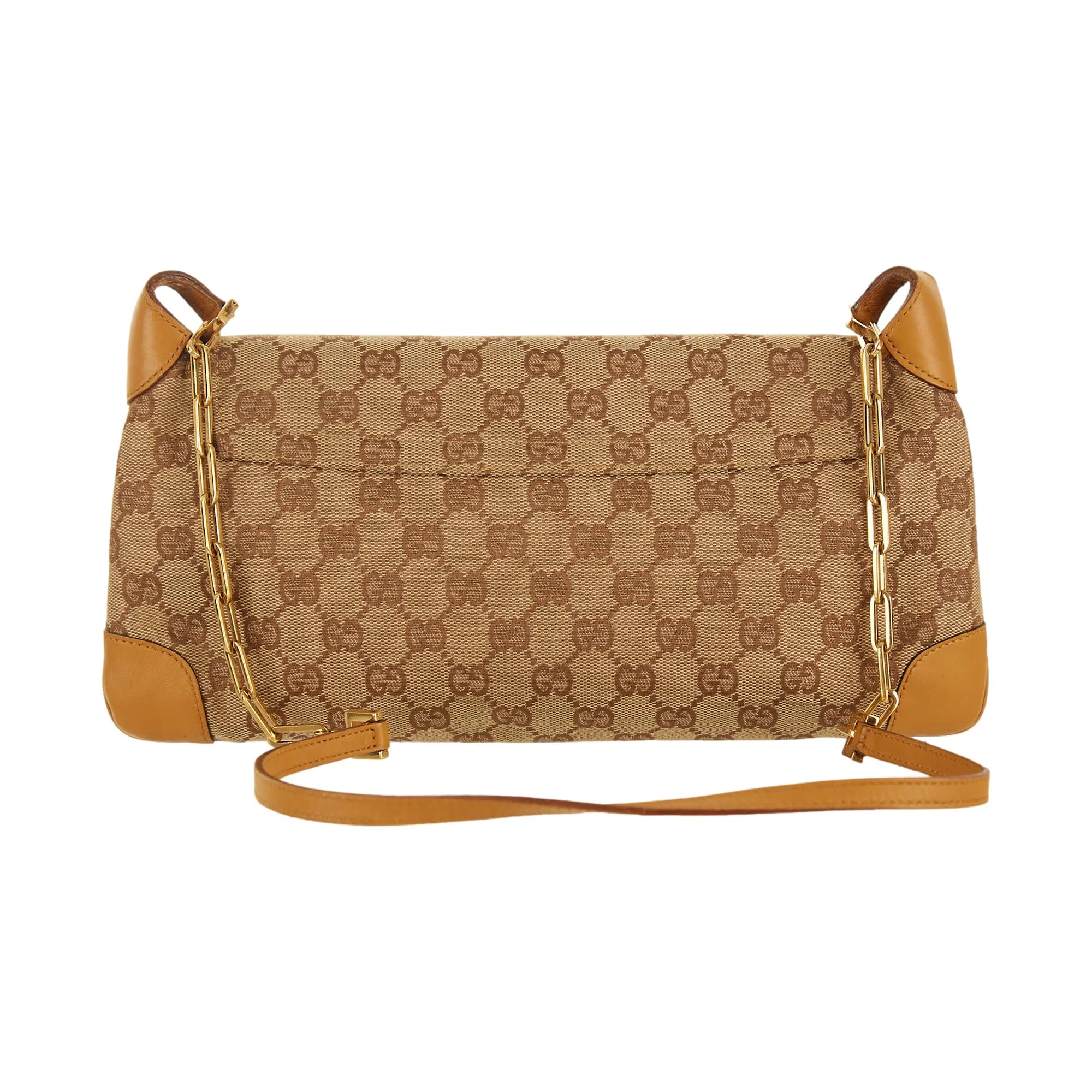 Gucci Brown Logo Chain Shoulder Bag