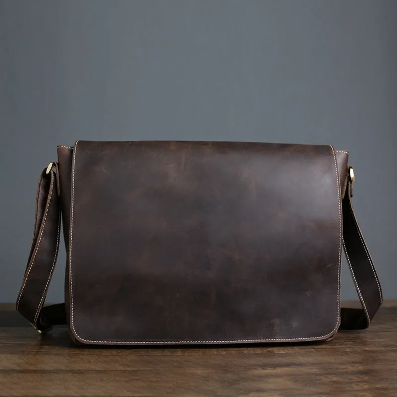 Handmade Vintage Full Grain Leather Satchel Messenger Bag Shoulder Bag Cross body Bag Laptop Bag Birthday Christmas Gift