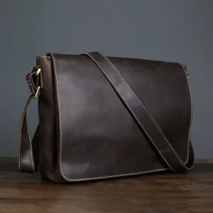 Handmade Vintage Full Grain Leather Satchel Messenger Bag Shoulder Bag Cross body Bag Laptop Bag Birthday Christmas Gift