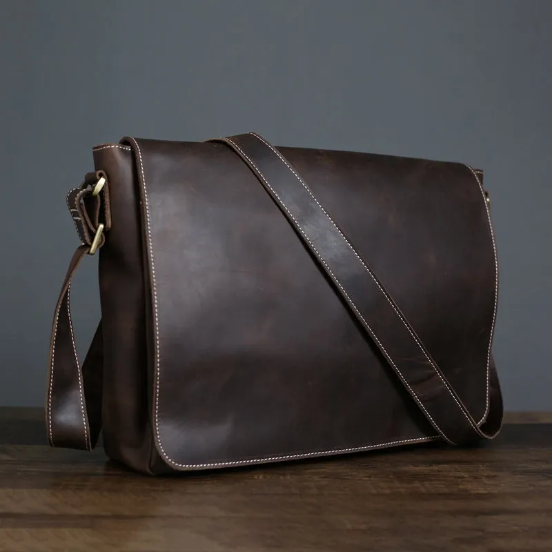 Handmade Vintage Full Grain Leather Satchel Messenger Bag Shoulder Bag Cross body Bag Laptop Bag Birthday Christmas Gift