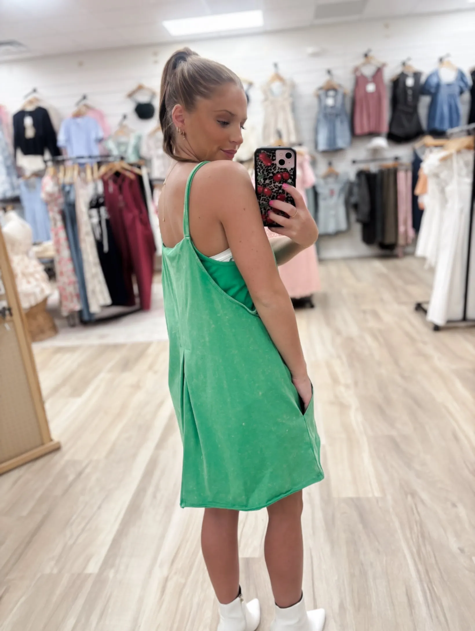 Hanna Green Dress Romper