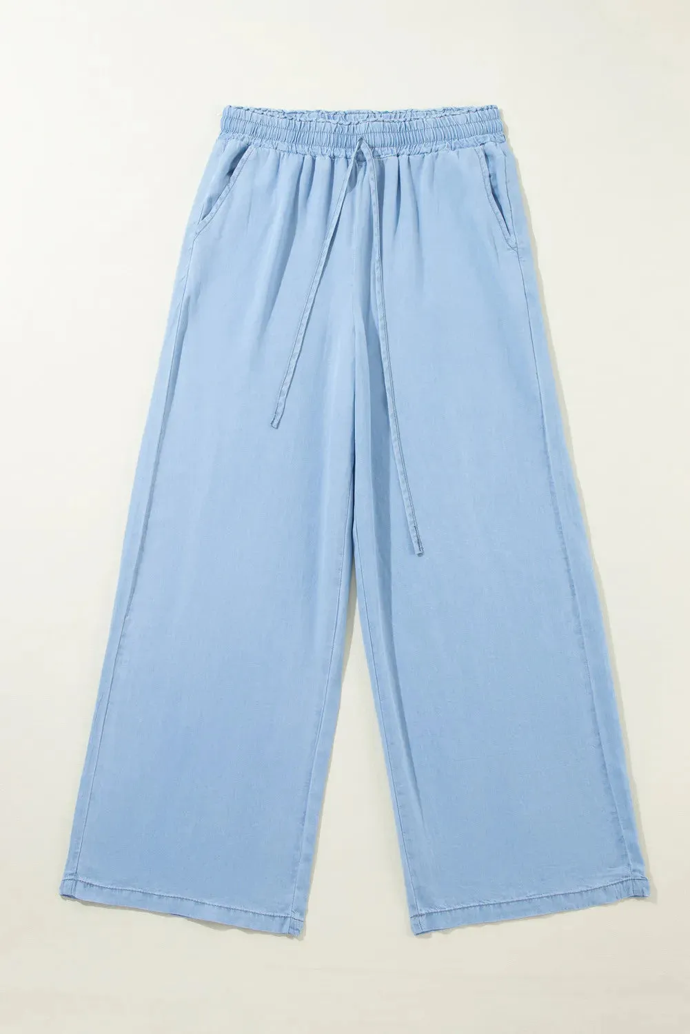 Hazel Blues® |  Drawstring Wide Leg Jeans