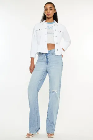 Hazel Blues® |  Kancan Distressed High Waist Straight Jeans