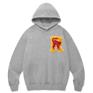 Heavy Grey Cat Badge Hoodie