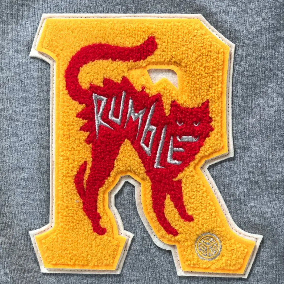 Heavy Grey Cat Badge Hoodie
