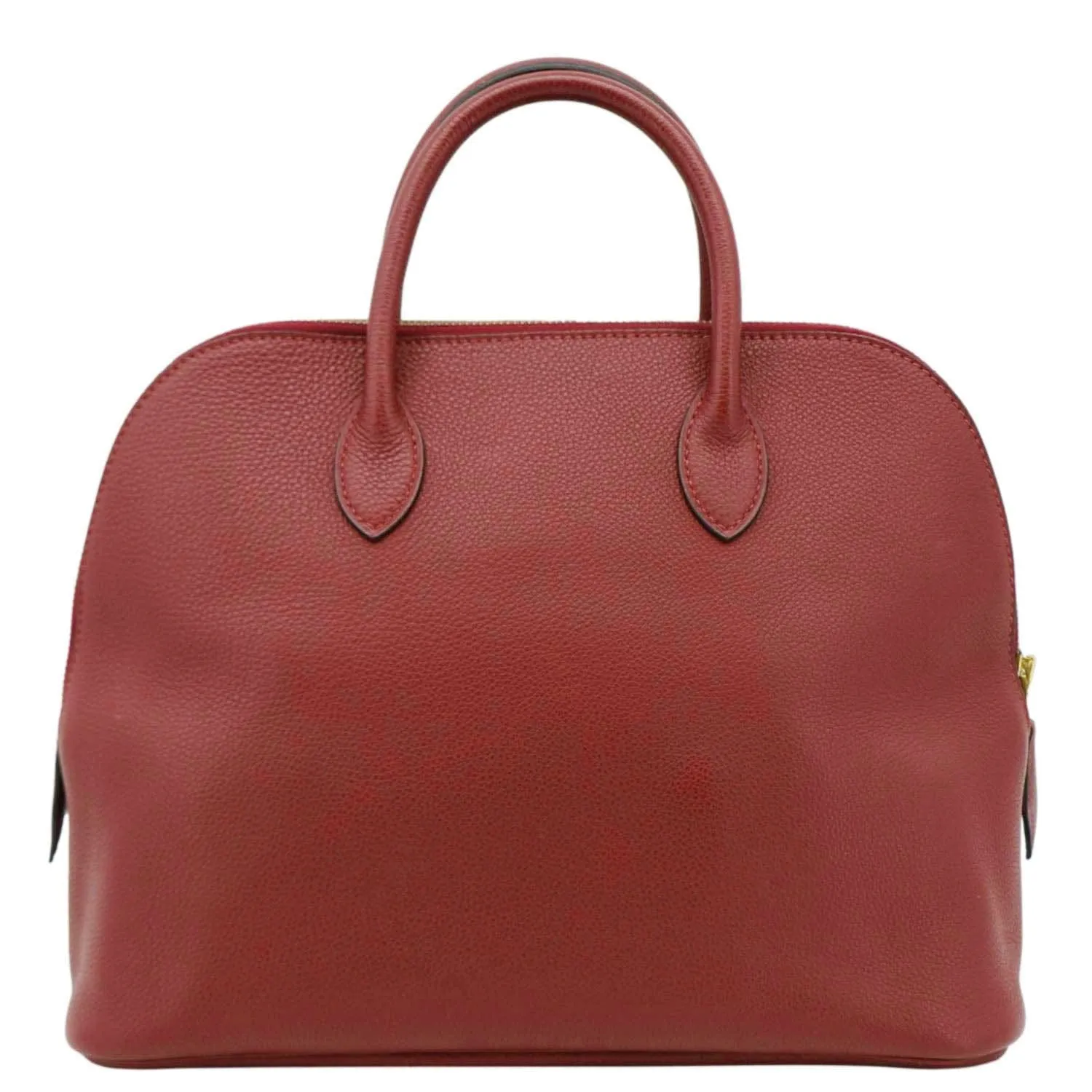 HERMES Bolide 30 Vintage Taurillon Leather Satchel Bag Maroon