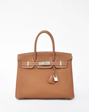 Hermès Gold Togo Leather Birkin 35 with Palladium Hardware
