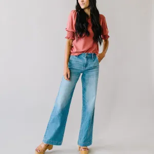 High Rise Kancan Trouser in Medium Wash