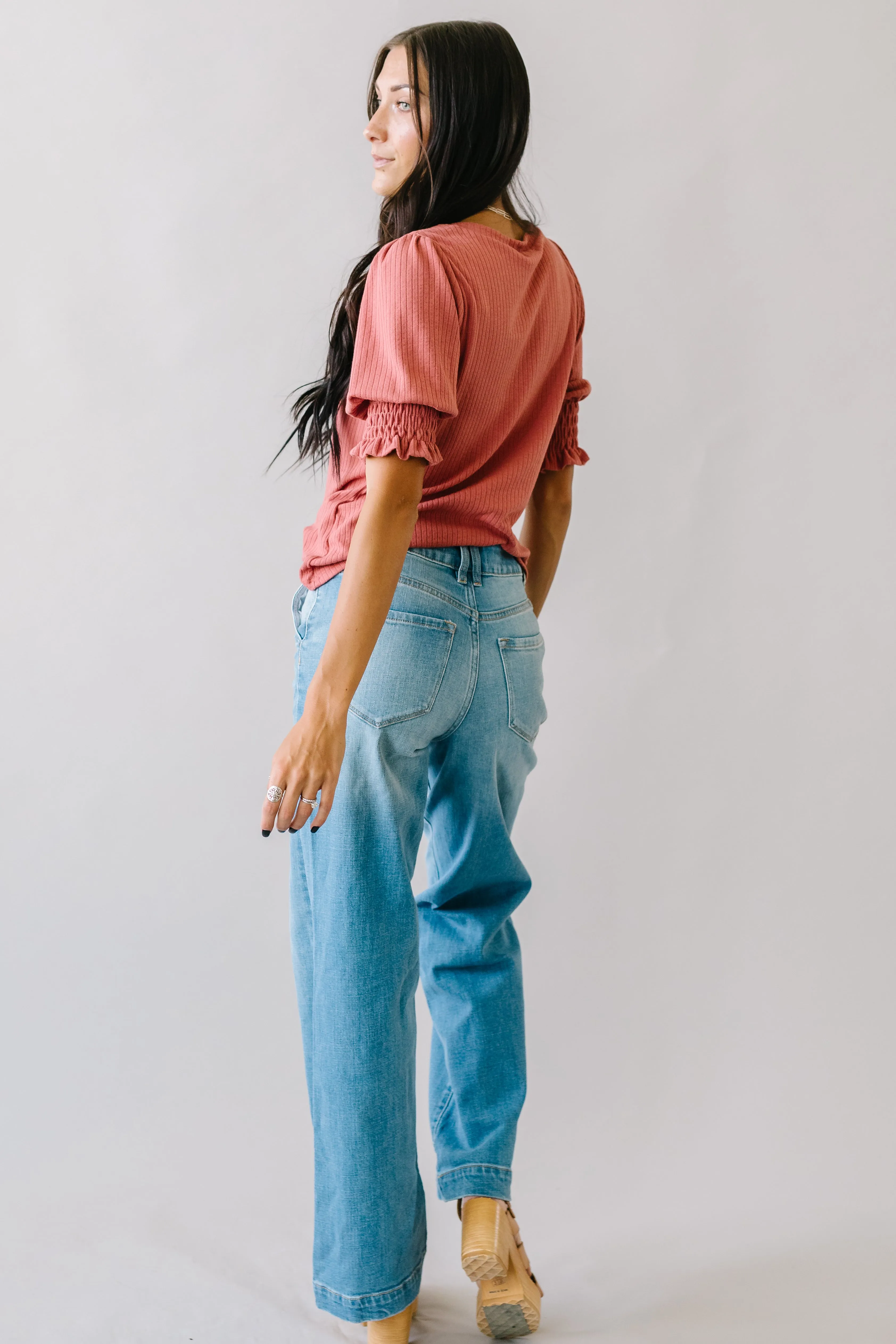 High Rise Kancan Trouser in Medium Wash