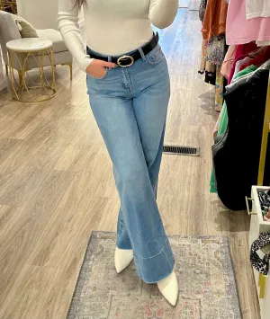 High Rise Wide A Line Jeans