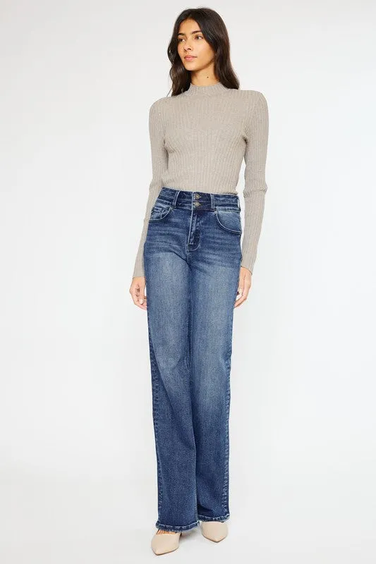 High Rise Wide Leg Flare Jeans