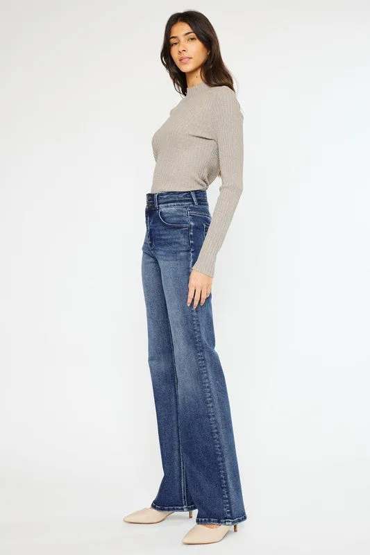 High Rise Wide Leg Flare Jeans