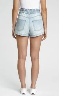 High Waist Paper Bag Jean Short