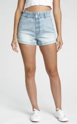 High Waist Paper Bag Jean Short