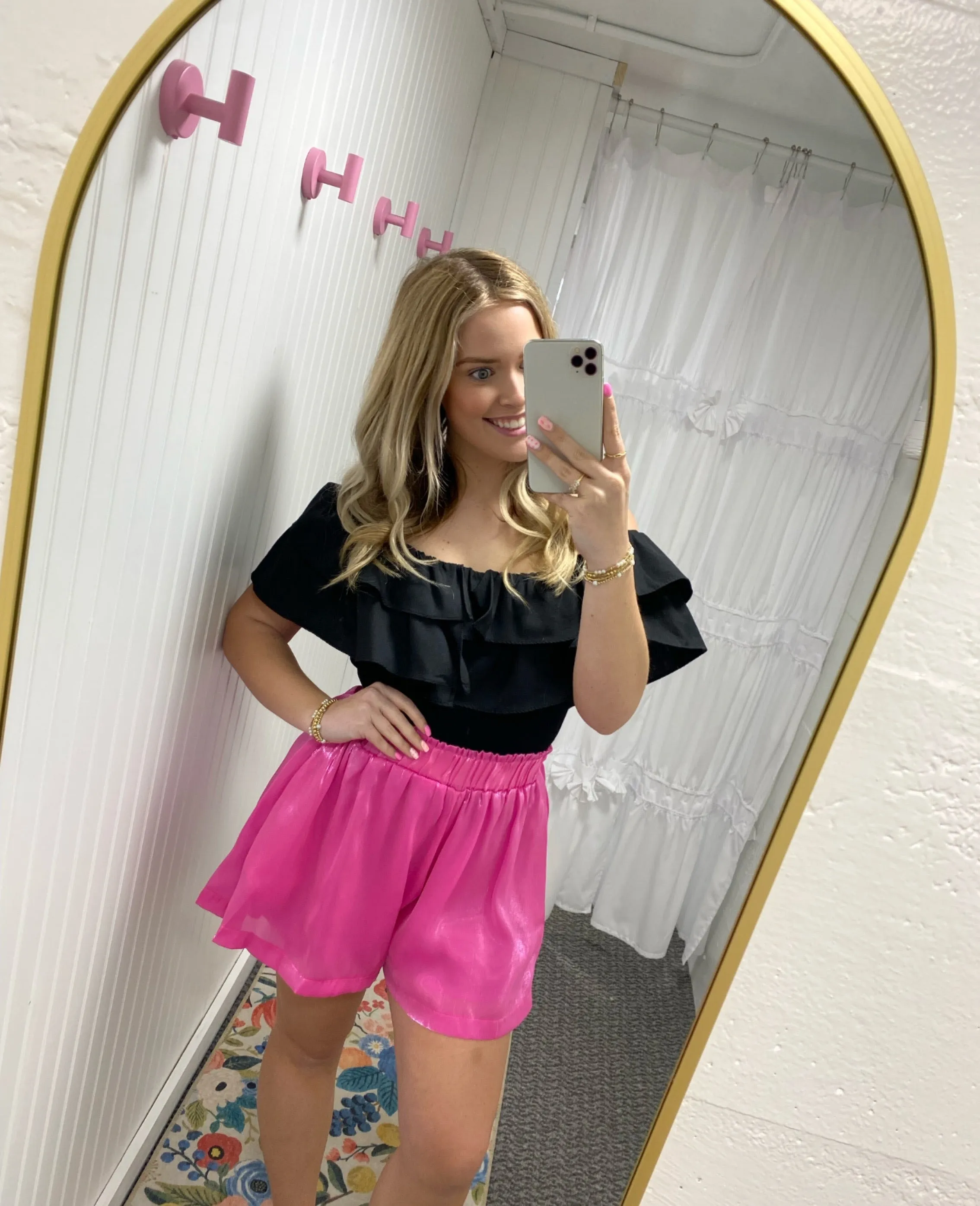 High Waisted Satin Shorts