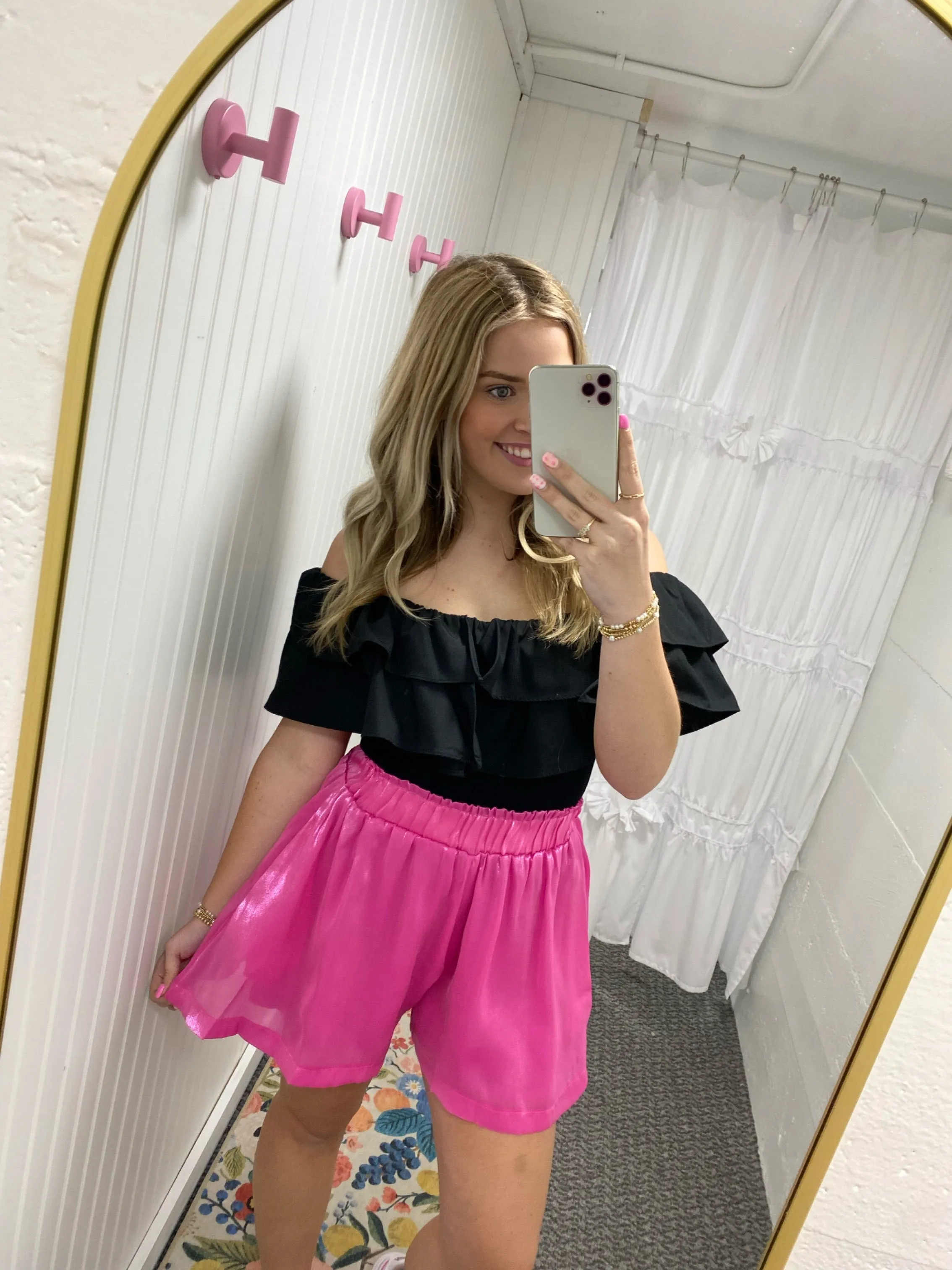 High Waisted Satin Shorts