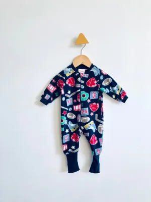 Hockey Football Fleece Romper // 3M
