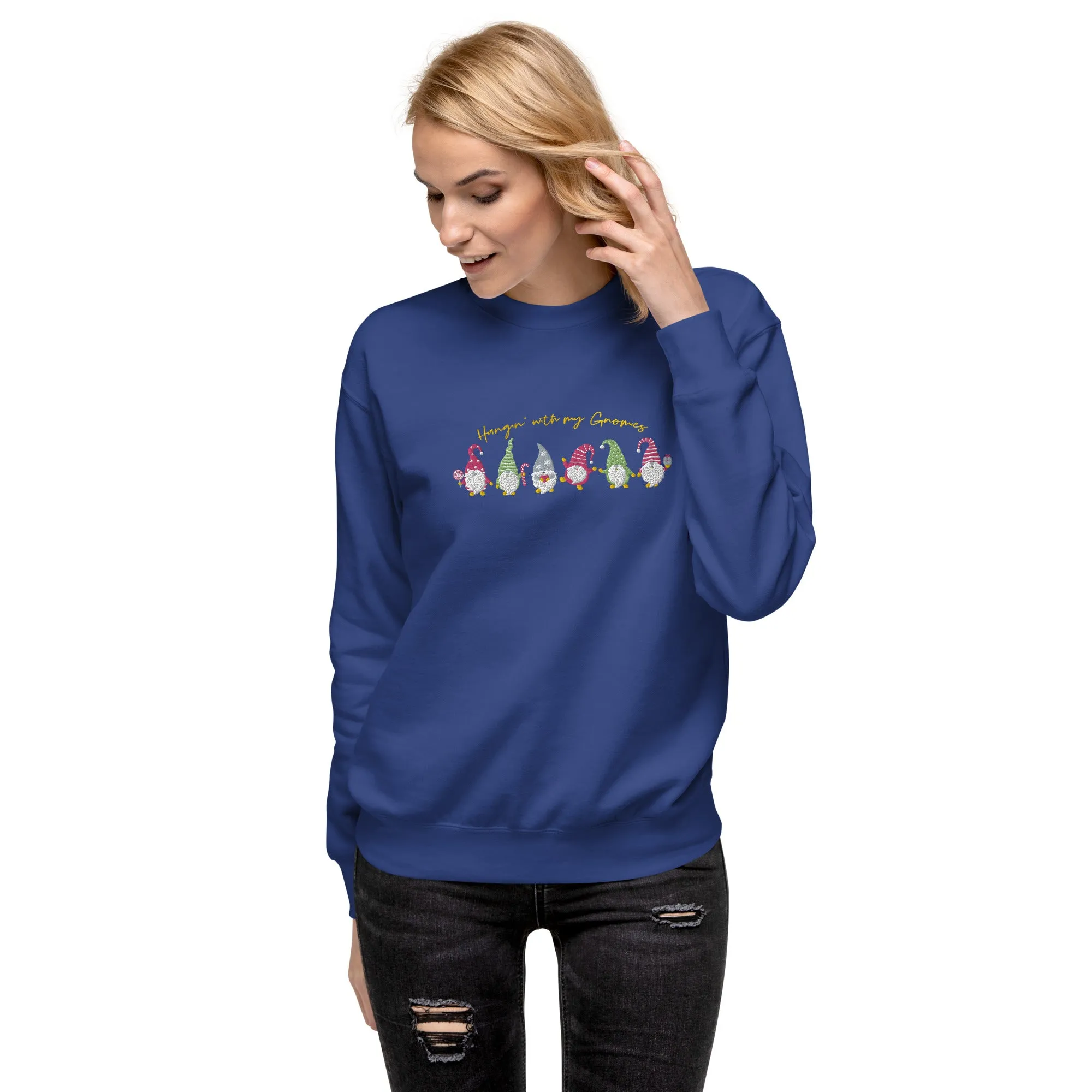 Holiday Sweatshirt - Hangin with my gnomies - Unisex Premium Sweatshirt