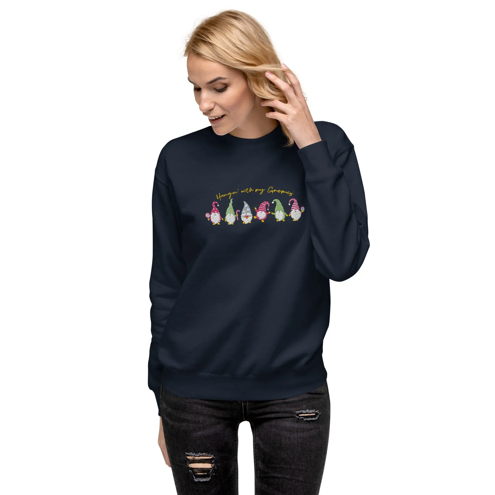 Holiday Sweatshirt - Hangin with my gnomies - Unisex Premium Sweatshirt