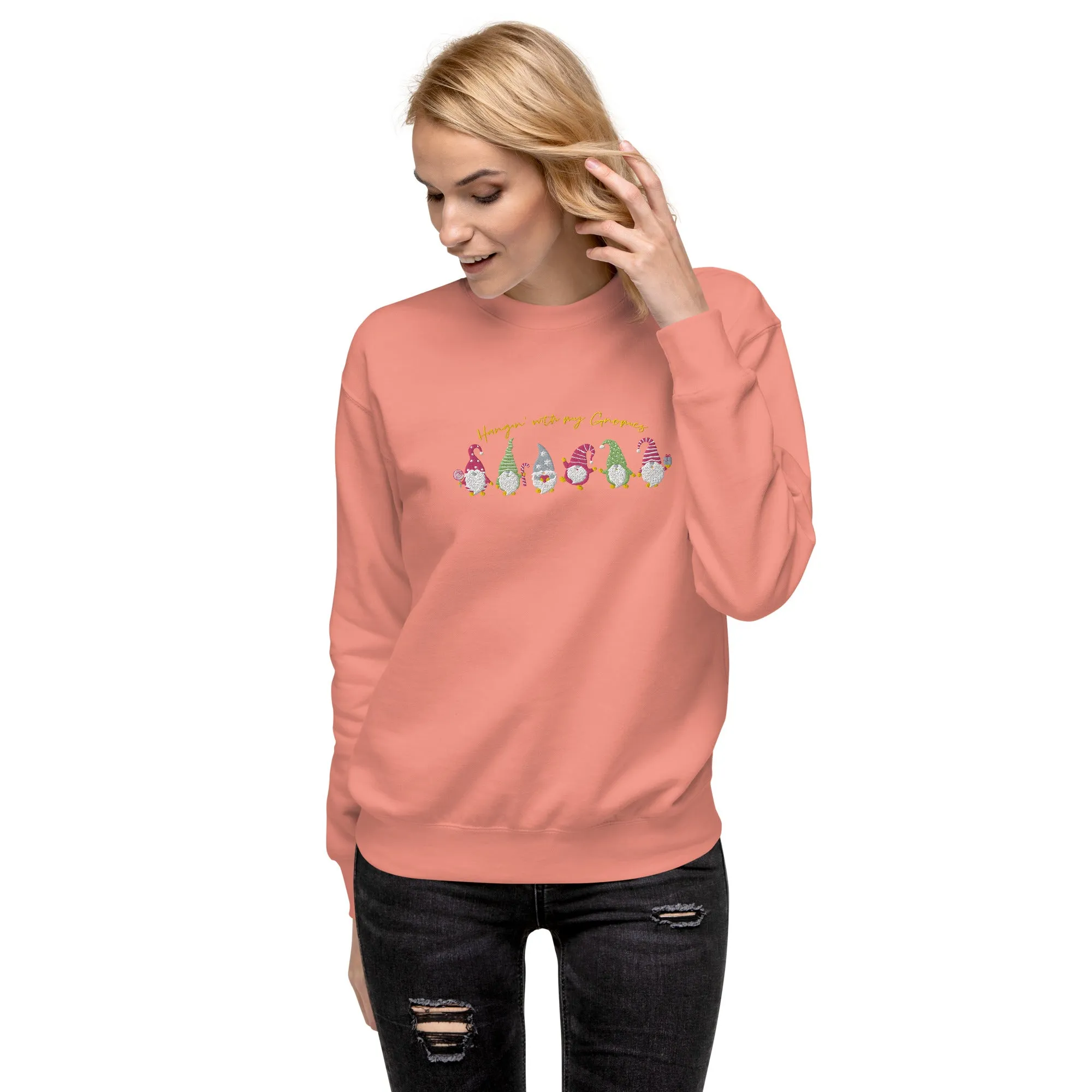 Holiday Sweatshirt - Hangin with my gnomies - Unisex Premium Sweatshirt